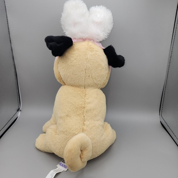 Ganz Easter Pug Plush Puppy Dog Bunny Ears Realistic Stuffed Animal Toy - Picture 6 of 12
